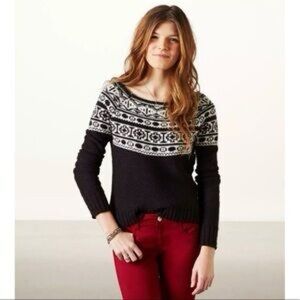 American Eagle Fair Isle Nordic Winter Sweater Size Small